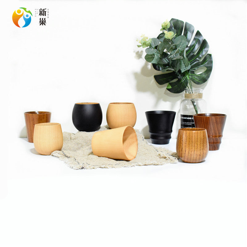 Factory direct creative office simple wood Cup log insulation tea cup milk cup water Cup can be engraved LOGO