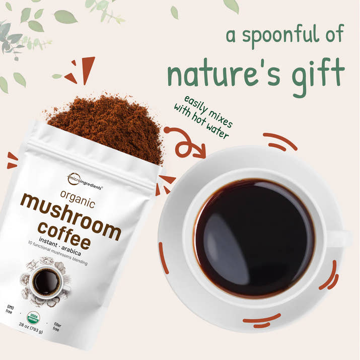 Polvo de hongos de café instantáneo orgánico